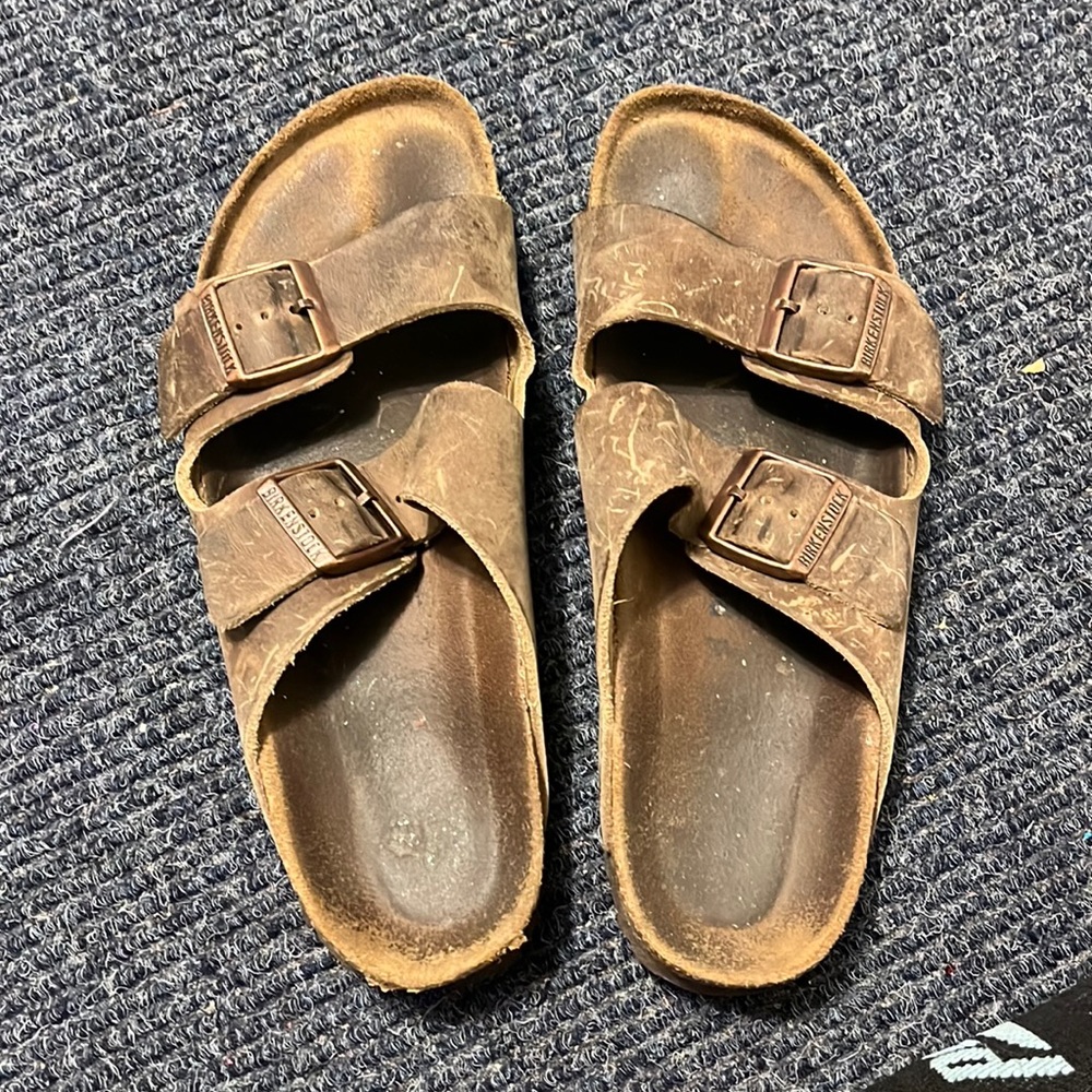 Birkenstock Brown Two-Strap Arizona Sandals